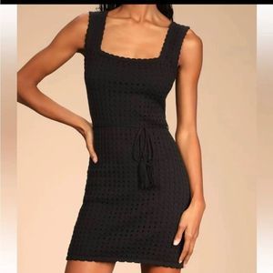 Lulu’s Black Crochet Mini Dress New With Tags